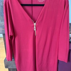 Women's Red V-Neck Top